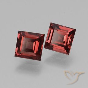 Gemas de Granate rodolita Rojo baya intenso natural de 1.46 ct, Cuadrado, VS