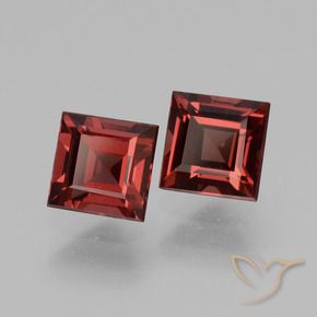 Gemas de Granate rodolita Rojo escarlata intenso natural de 1.68 ct, Cuadrado, VS