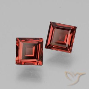 Gemas de Granate rodolita Rojo oscuro natural de 1.45 ct, Cuadrado, VS