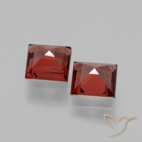 Gemas de Granate rodolita Rojo oscuro natural de 1.45 ct, Cuadrado, VS