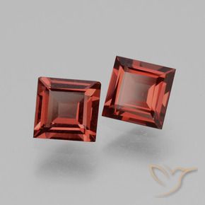 Gemas de Granate rodolita Rojo oscuro natural de 1.43 ct, Cuadrado, VS