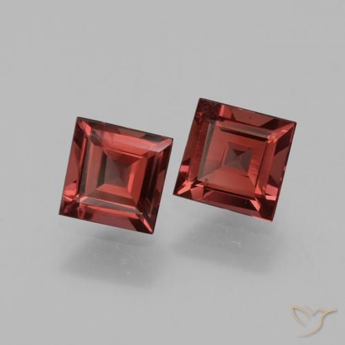 Gemas de Granate rodolita Rojo oscuro natural de 1.37 ct, Cuadrado, VS