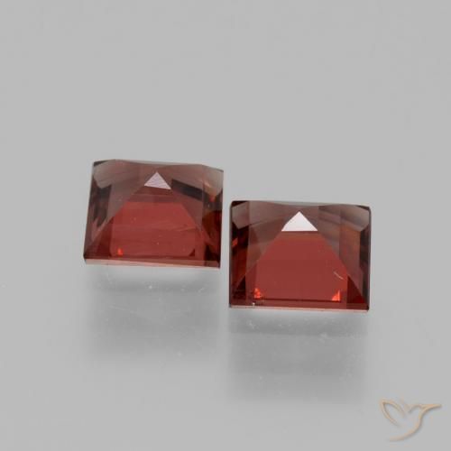 Gemas de Granate rodolita Rojo oscuro natural de 1.37 ct, Cuadrado, VS