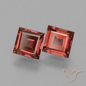 Gemas de Granate rodolita Rojo escarlata intenso natural de 1.46 ct, Cuadrado, VS