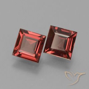 Gemas de Granate rodolita Rojo oscuro natural de 1.40 ct, Cuadrado, VS