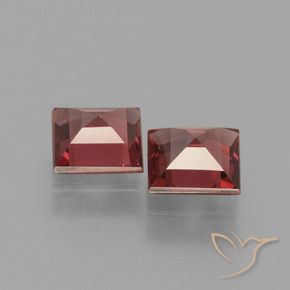 Gemas de Granate rodolita Rojo oscuro natural de 1.40 ct, Cuadrado, VS
