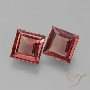 Gemas de Granate rodolita Rojo oscuro natural de 1.31 ct, Cuadrado, VS