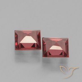 Gemas de Granate rodolita Rojo oscuro natural de 1.31 ct, Cuadrado, VS