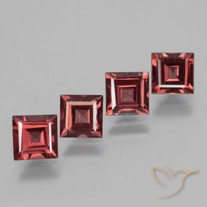 Gemas de Granate rodolita Rojo carmesí natural de 3.07 ct, Cuadrado, VS