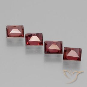 Gemas de Granate rodolita Rojo oscuro natural de 2.55 ct, Cuadrado, VS