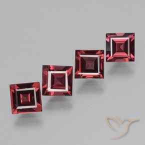 Gemas de Granate rodolita Rojo oscuro natural de 3.02 ct, Cuadrado, VS