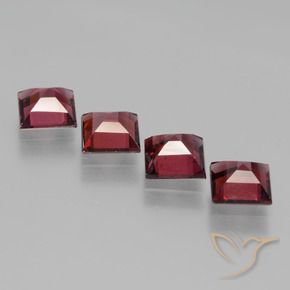 Gemas de Granate rodolita Rojo oscuro natural de 3.02 ct, Cuadrado, VS