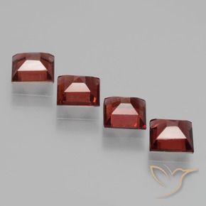 Gemas de Granate rodolita Rojo escarlata intenso natural de 2.89 ct, Cuadrado, VS