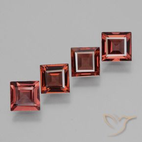 Gemas de Granate rodolita Rojo oscuro natural de 2.58 ct, Cuadrado, VS