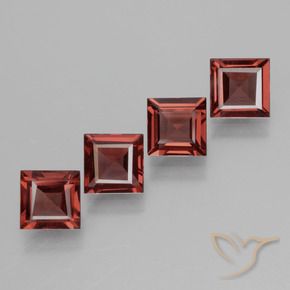 Gemas de Granate rodolita Rojo oscuro natural de 2.80 ct, Cuadrado, VS