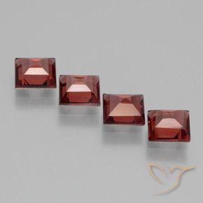 Gemas de Granate rodolita Rojo oscuro natural de 2.80 ct, Cuadrado, VS
