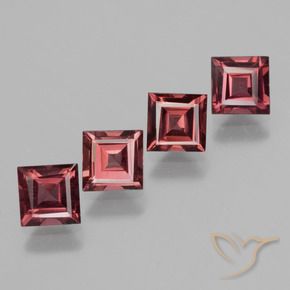 Gemas de Granate rodolita Rojo oscuro natural de 2.71 ct, Cuadrado, VS