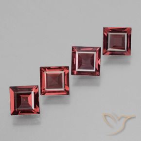 Gemas de Granate rodolita Rojo oscuro natural de 2.80 ct, Cuadrado, VS