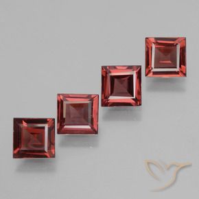 Gemas de Granate rodolita Rojo oscuro natural de 2.46 ct, Cuadrado, VS