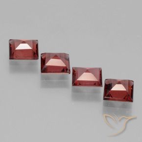 Gemas de Granate rodolita Rojo oscuro natural de 2.46 ct, Cuadrado, VS