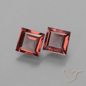 Gemas de Granate rodolita Rojo medio natural de 1.40 ct, Cuadrado, VS
