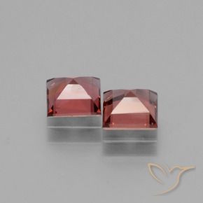 Gemas de Granate rodolita Rojo claro natural de 1.39 ct, Cuadrado, VS