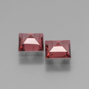 Gemas de granate rodolita rojo natural de 1,44 ct, cuadrado, VS