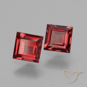 Gemas de Granate rodolita Rojo vino intenso natural de 1.41 ct, Cuadrado, VS