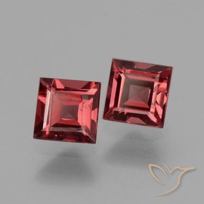 Gemas de Granate rodolita Rojo oscuro natural de 1.53 ct, Cuadrado, VS