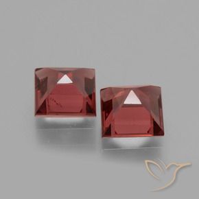 Gemas de Granate rodolita Rojo oscuro natural de 1.53 ct, Cuadrado, VS