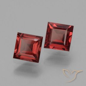 Gemas de Granate rodolita Rojo oscuro natural de 1.43 ct, Cuadrado, VS