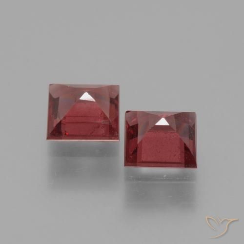 Gemas de Granate rodolita Rojo rosado natural de 1.38 ct, Cuadrado, VS