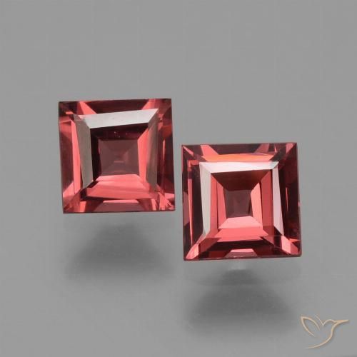 1.57ctw Natural Rojo carmesí Granate Rodolita, Cuadrado, VS