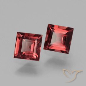 Gemas de Granate rodolita Rojo oscuro natural de 1.43 ct, Cuadrado, VS