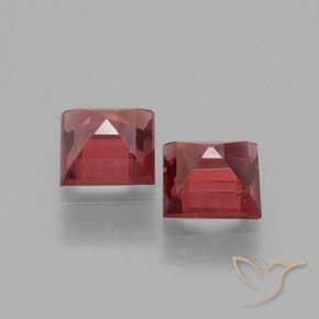 Gemas de Granate rodolita Rojo oscuro natural de 1.43 ct, Cuadrado, VS