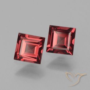 Gemas de Granate rodolita Rojo oscuro natural de 1.33 ct, Cuadrado, VS