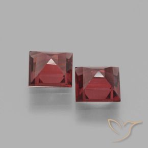 Gemas de Granate rodolita Rojo oscuro natural de 1.33 ct, Cuadrado, VS