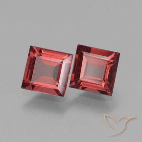 Gemas de Granate rodolita Rojo oscuro natural de 1.34 ct, Cuadrado, VS
