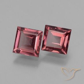 Gemas de Granate rodolita Rojo oscuro natural de 1.38 ct, Cuadrado, VS