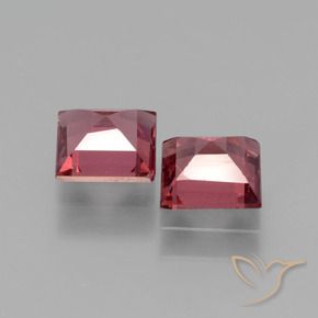 Gemas de Granate rodolita Rojo oscuro natural de 1.38 ct, Cuadrado, VS