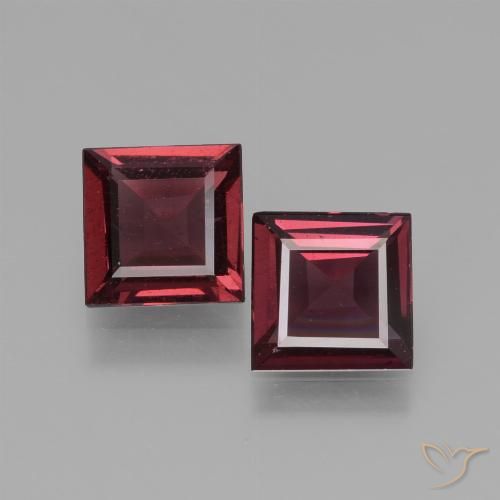 1.35ctw Natural Rojo oscuro Granate rodolita, Cuadrado, VS
