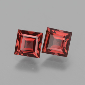Gemas de Granate rodolita Rojo oscuro natural de 1.50 ct, Cuadrado, VS