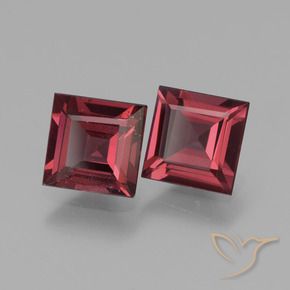 Gemas de Granate rodolita Rojo escarlata natural de 1.53 ct, Cuadrado, VS