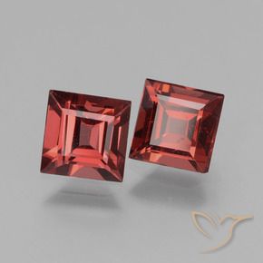 Gemas de Granate rodolita Rojo oscuro natural de 1.55 ct, Cuadrado, VS