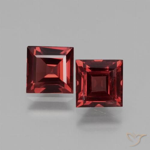 1.49ctw Natural Rojo sangre intenso Granate Rodolita, Cuadrado, VS
