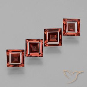 Gemas de Granate rodolita Rojo oscuro natural de 2.60 ct, Cuadrado, VS