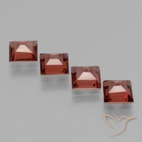 Gemas de Granate rodolita Rojo oscuro natural de 2.60 ct, Cuadrado, VS
