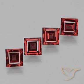 Gemas de Granate rodolita Rojo oscuro natural de 2.73 ct, Cuadrado, VS