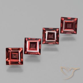 Gemas de Granate rodolita Rojo oscuro natural de 2.59 ct, Cuadrado, VS