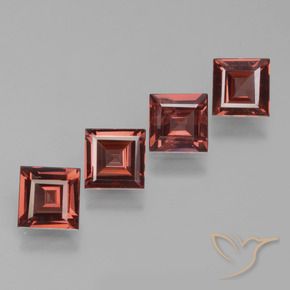 Gemas de Granate rodolita Rojo escarlata intenso natural de 2.37 ct, Cuadrado, VS